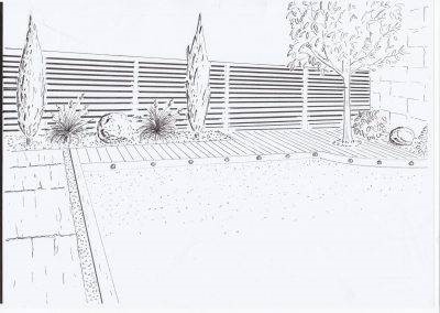 Esquisse du jardin avant sa réalisation