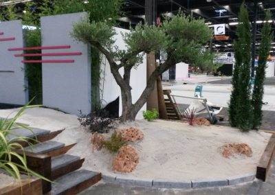 Jardin zen en construction