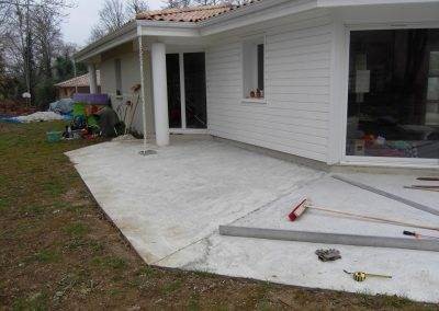 Dalle béton avant pose de lames béton