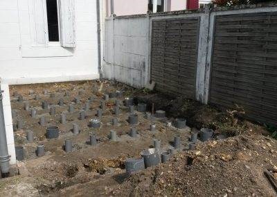 Réalisation des plots béton