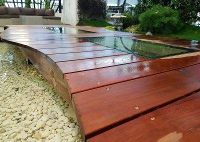Détail du ponton en ipé