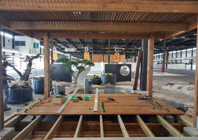 Montage de la terrasse en pin