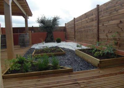 Carrés potagers rectangle e triangulaire