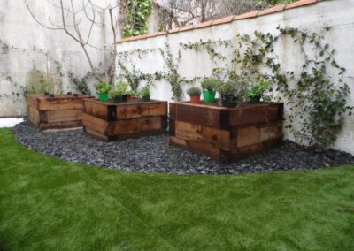 Carrés potagers dans une échoppe Bordelaise