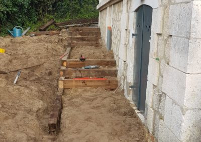 Esquisse de l'escalier à l'arrière de la maison