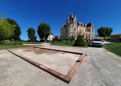 Pose des traverses en chêne.