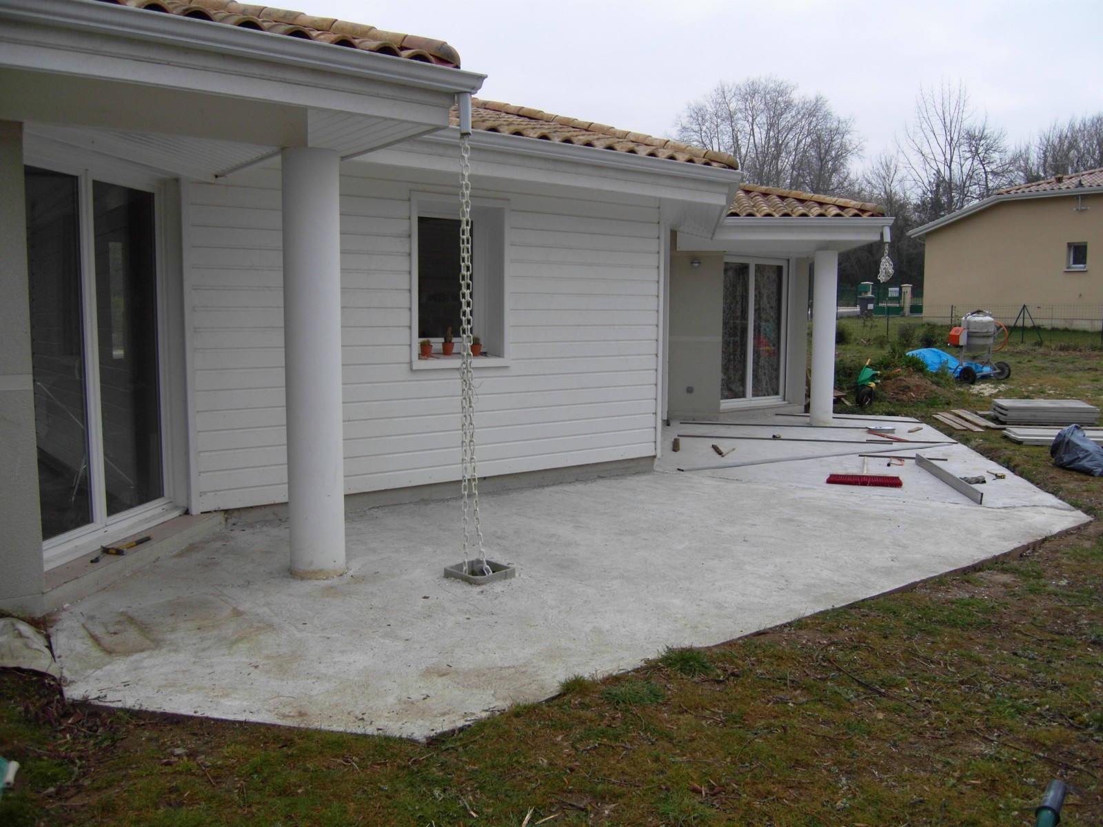 Terrasse en béton à transformer